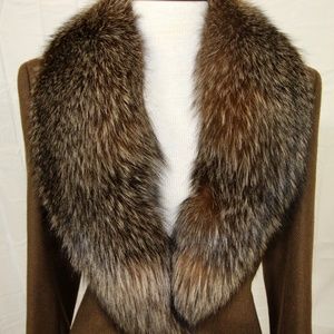 Escada Piacenza Blue-Frost Fox Fur, Camel Jacket